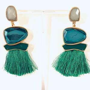 Jewel Tassel Drop Earrings